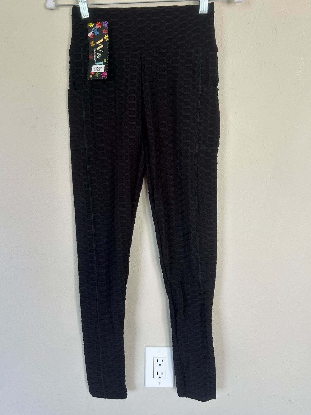 Women Leggings Anti-Cellulite High Waist Yoga Pants Black Butt Lift S/M (1697)
